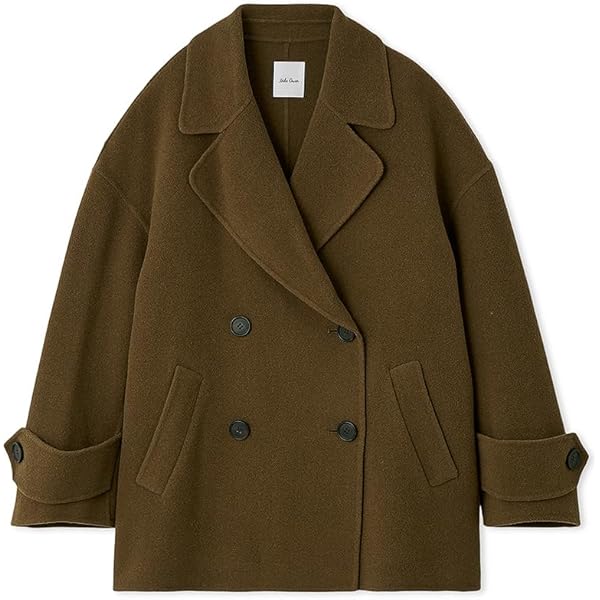 Amazon | [ミラオーウェン] 衿ストラップハーフ丈リバーPコート